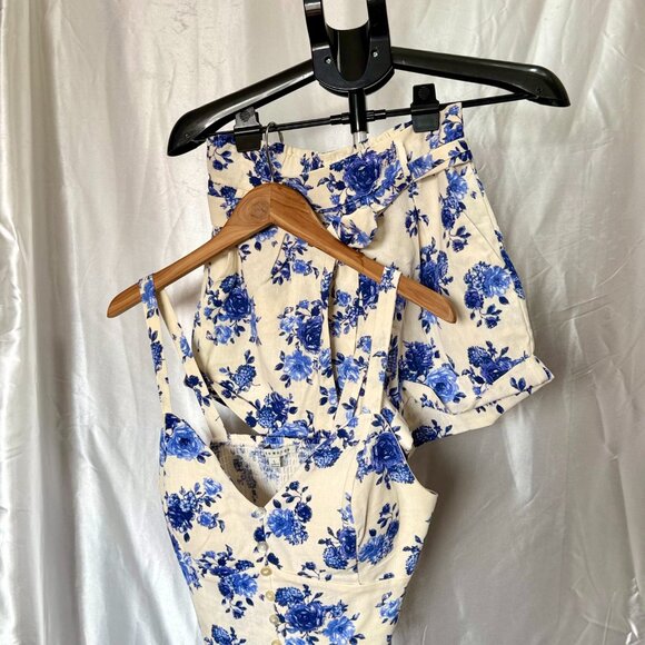 Haute Monde | Floral Co-Ord Set Blue & White | Size L/S - Picture 3 of 8